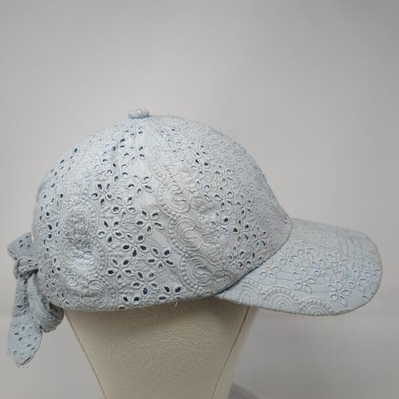 Vince Camuto Tie Back Hat Blue One Size Eyelet Casual Outdoor - Picture 5 of 10